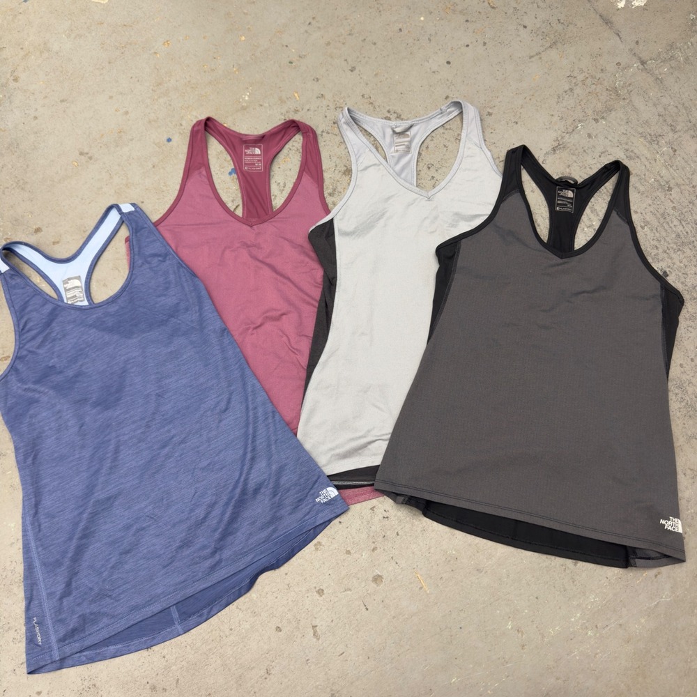 Lot of 4 The North Face FlashDry Racerback Tank Tops Womens Medium Multi Color